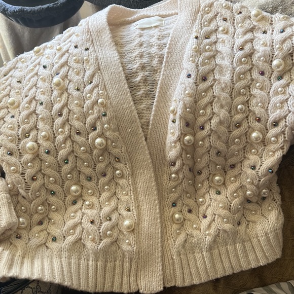 Anthropology festive embellished cardigan one size fits most - Picture 7 of 8
